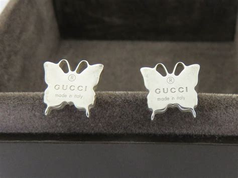 gucci dangling earrings|gucci sterling silver butterfly earrings.